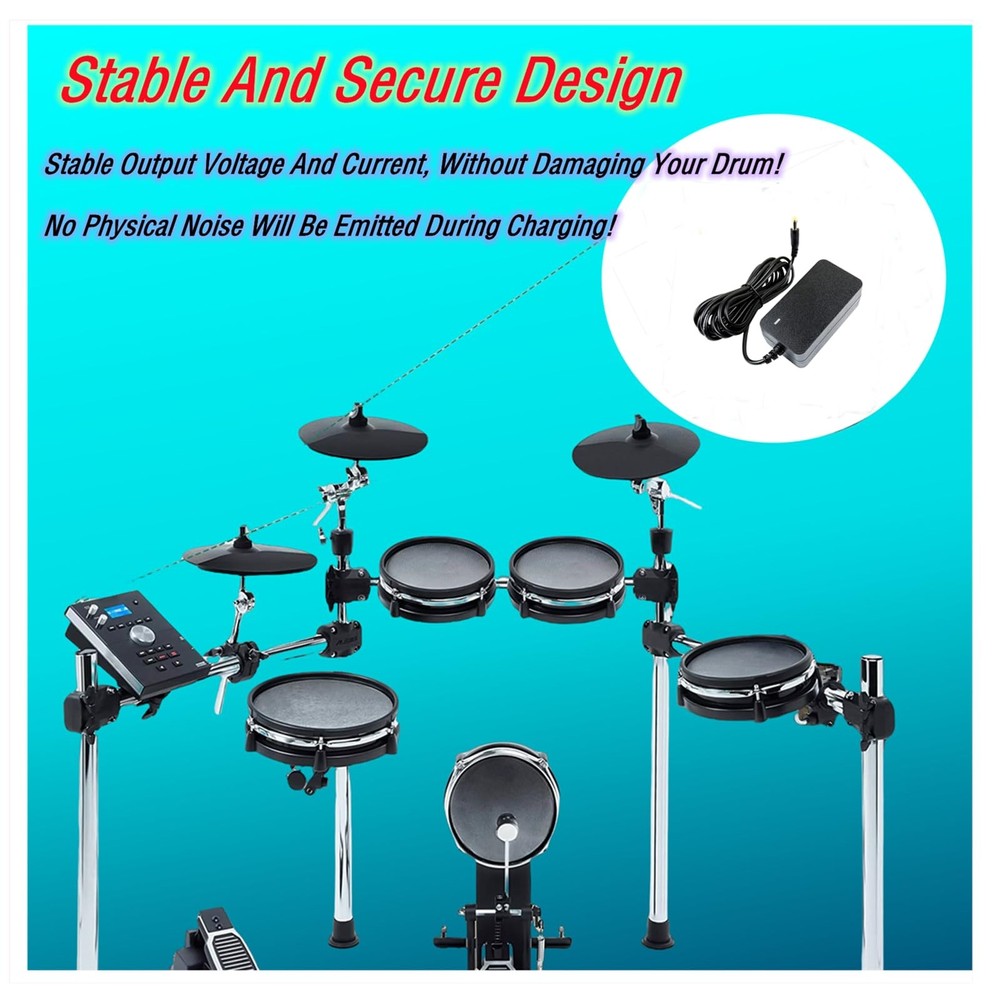 9V DC Power Adapter, Compatible with Alesis Command Mesh Kit, Nitro Max, Nitr...