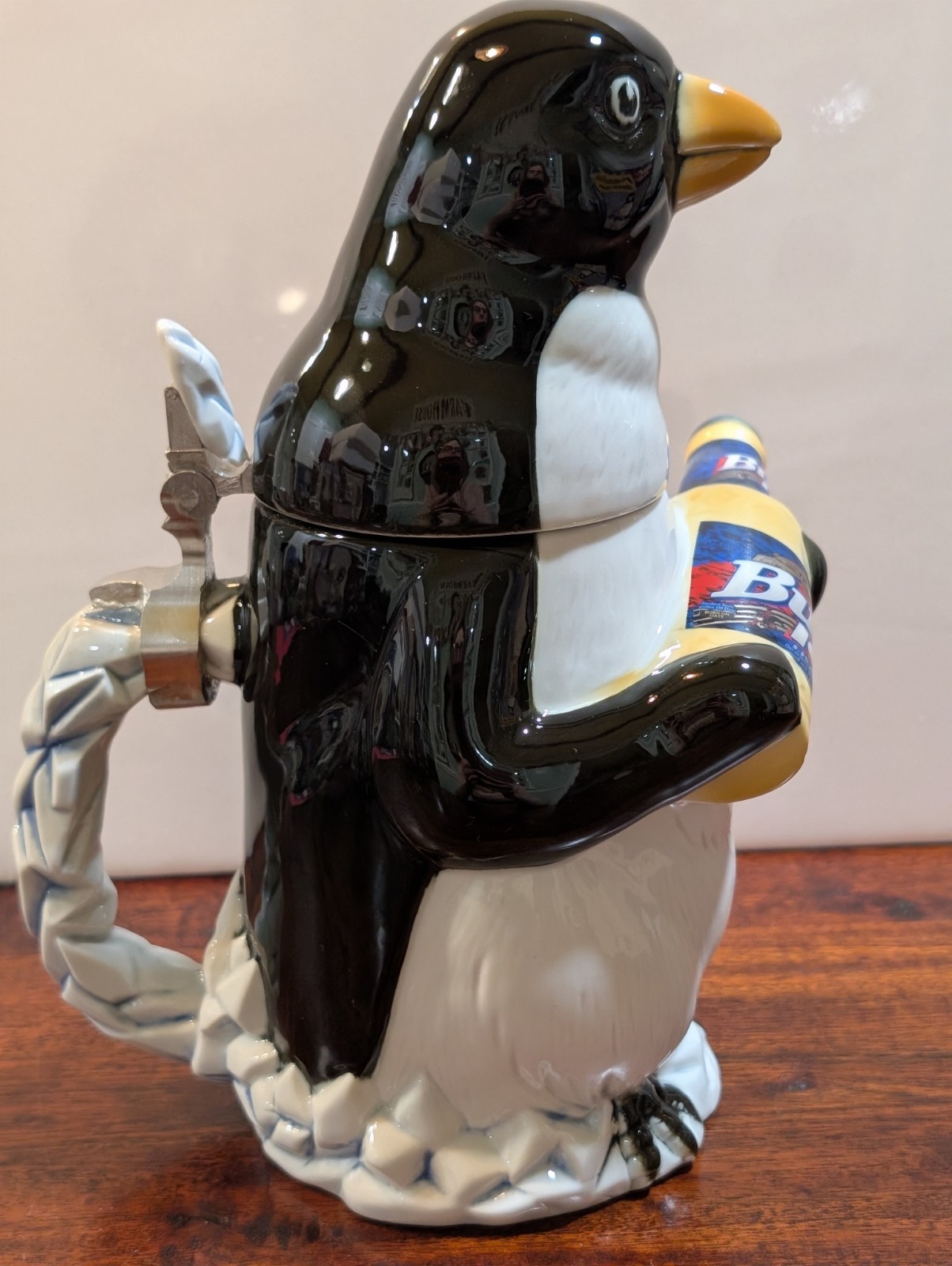 Anheuser-Busch BUD ICE PENGUIN STEIN Ceramic Hand Numbered CS315 Albert Stahl