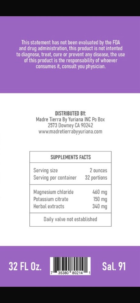 Tonico Herbal By Dolor 32 Fl Oz