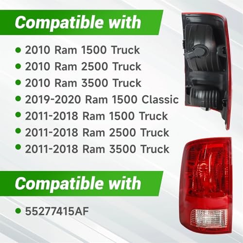 Rear Left Tail Light Assembly Replacement for R-a-m 2009-2018 Driver Side