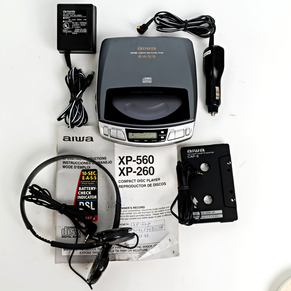 Aiwa Portable CD Compact Disc Player XP-560 EASS WORKS - LCD ISSUE