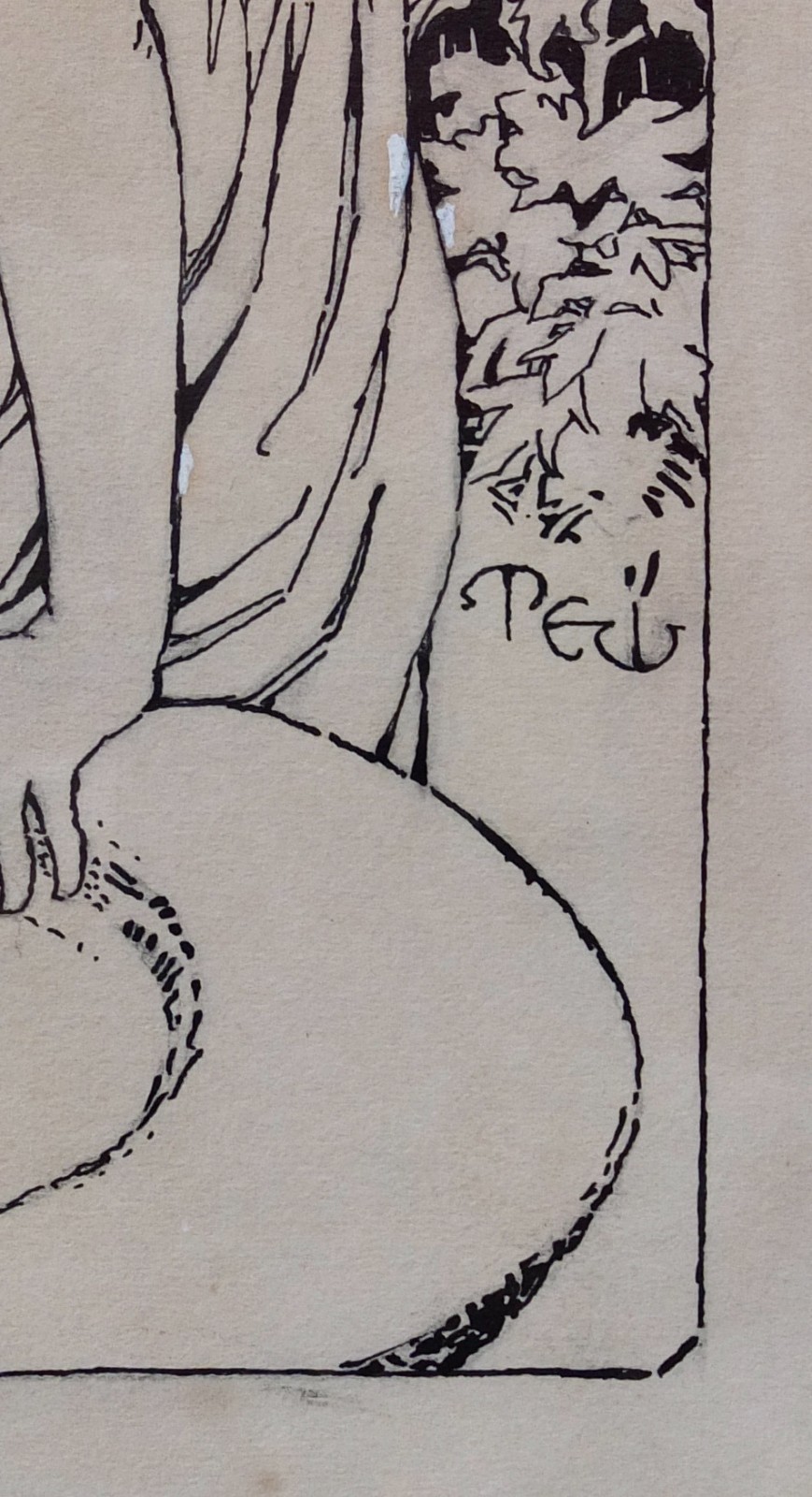 Margaret Ely Webb Original Drawing For Elise Margaret Storke Bookplate In Frame