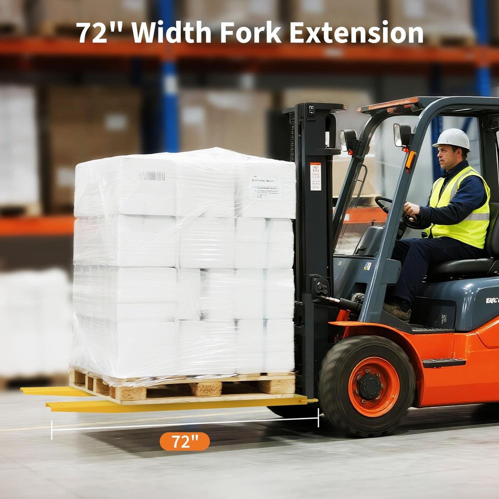 2Pcs 72" Length Heavy Duty Pallet Fork Extensions 4.5" Width Forklift Extensions