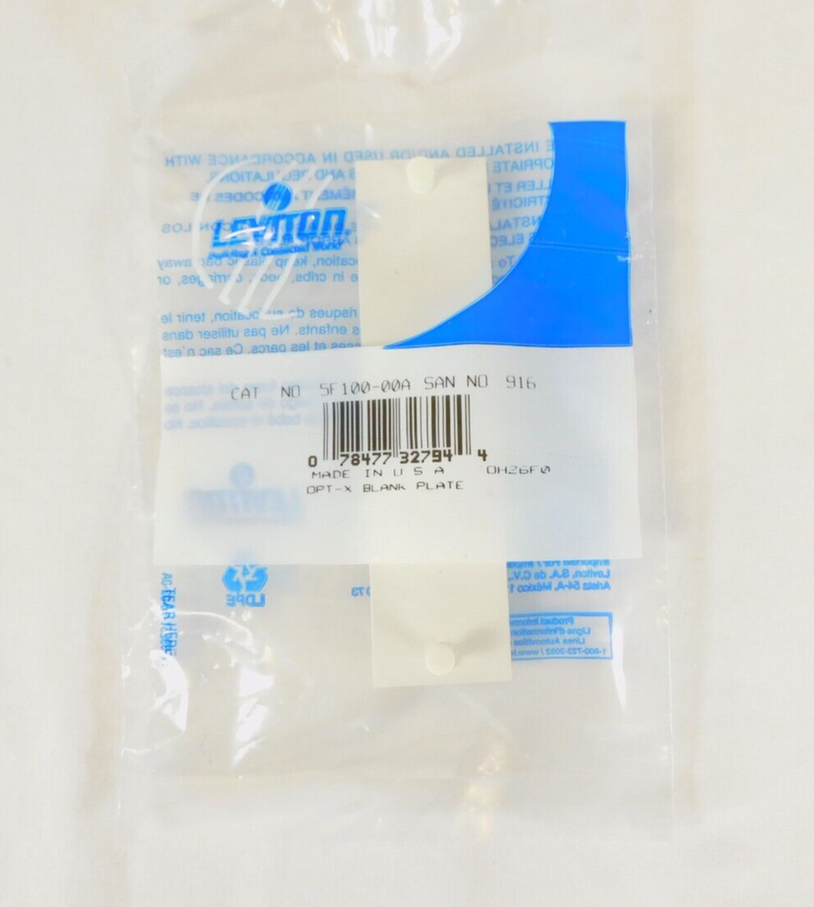 Opt-X SDX Fiber Optic Adapter Plate - White Blank Panel