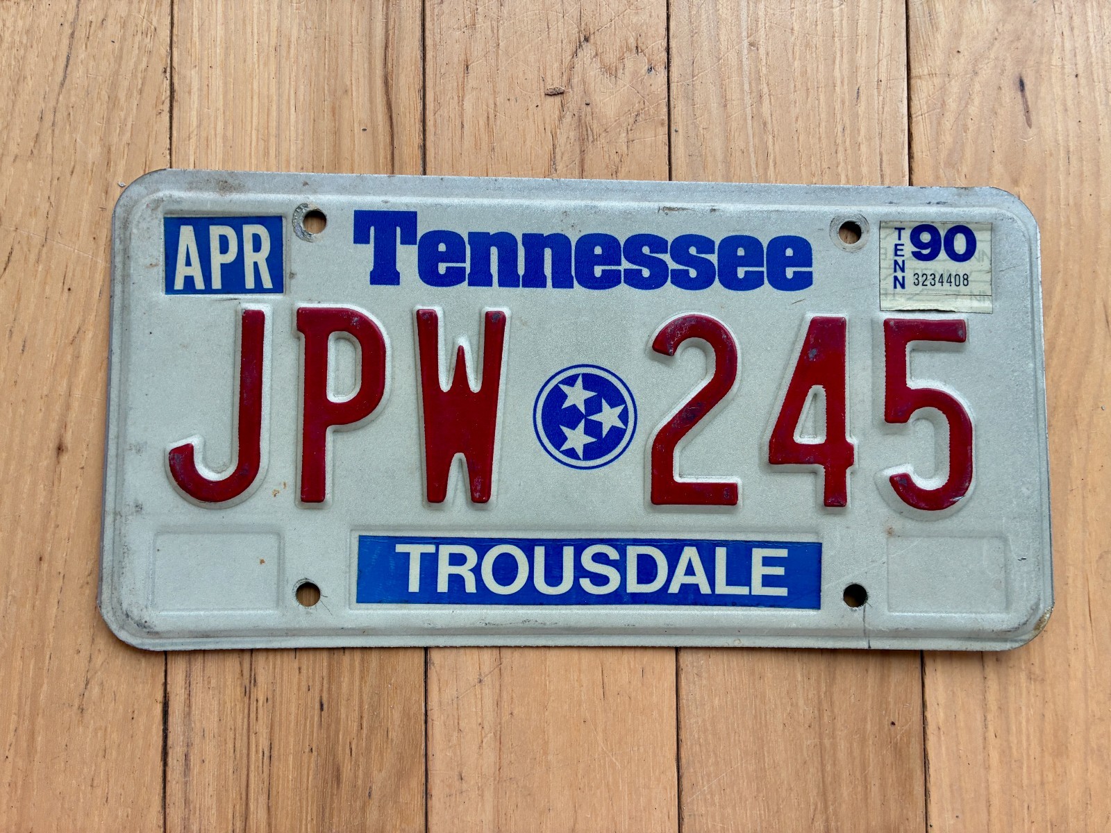 1990 Tennessee Trousdale County License Plate