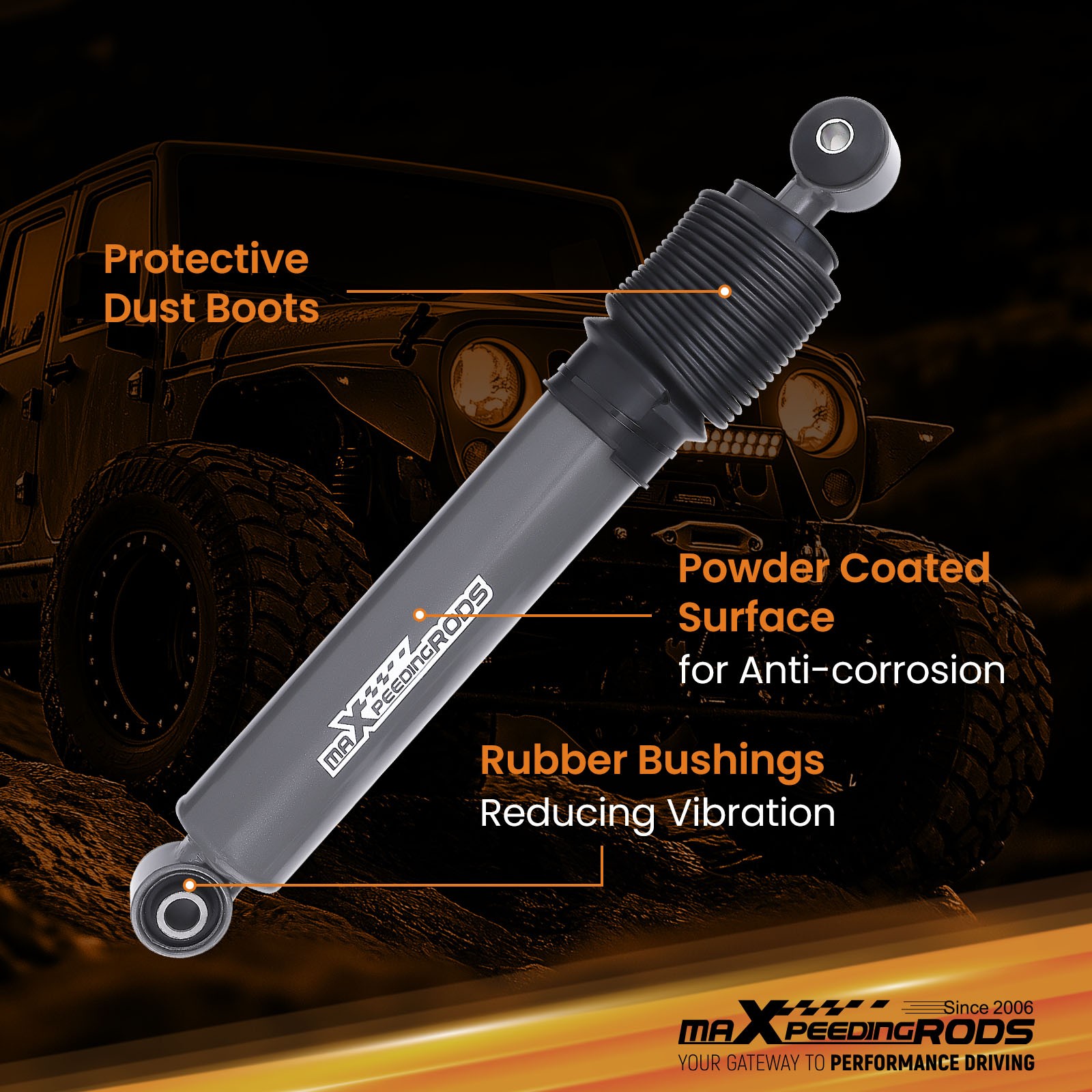 Bolt-on Dual Steering Stabilizer for Jeep Wrangler JK 2007-2017 Front 2-8"