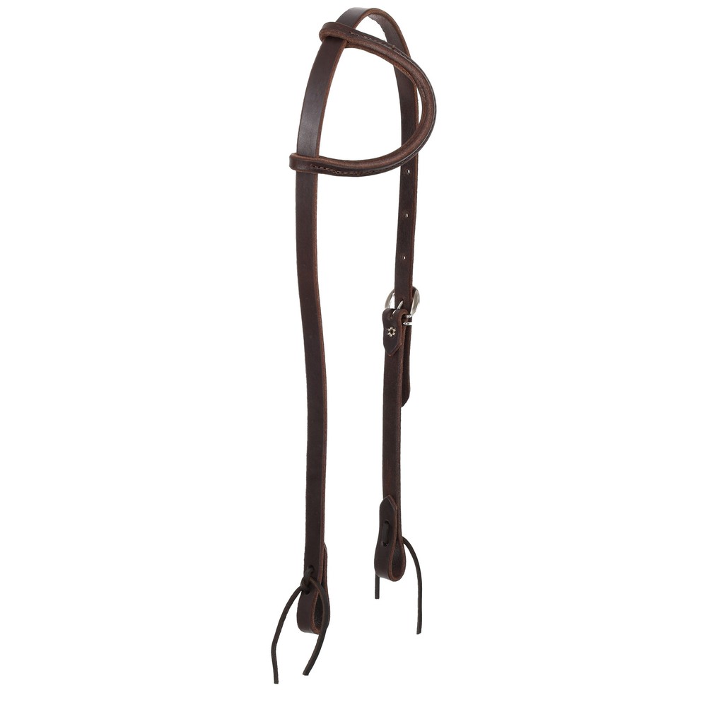 Dark Oiled Premium Harness Leather Single Ear Headstall
