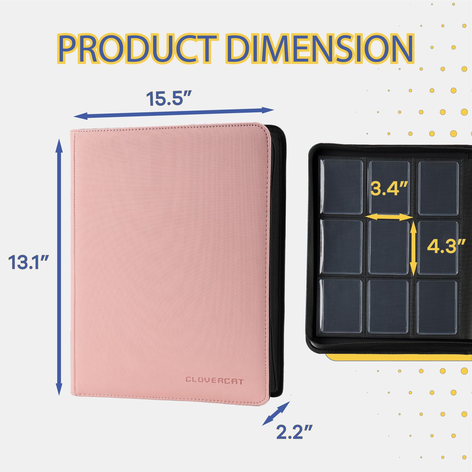 9-Pocket Toploader Binder, Clovecat Premium Card Book for 252 Trading Cards