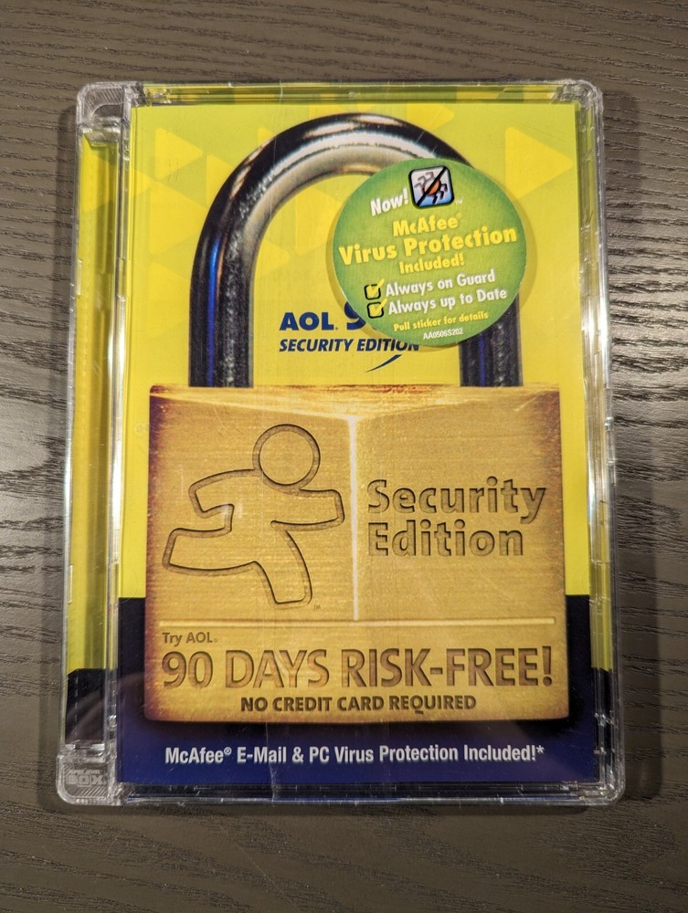 AOL CD-ROM Security Edition - McAfee included - Vintage & Sealed