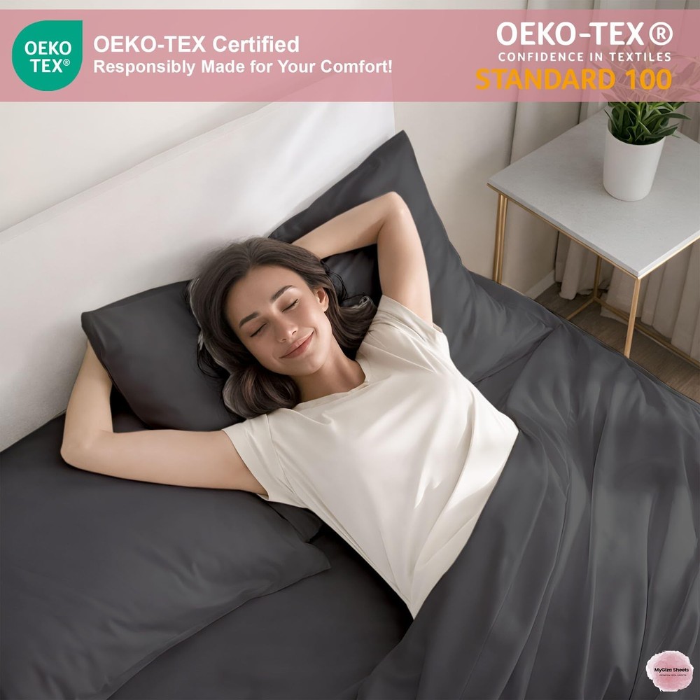 4 Pcs Top Split King Sheet Sets for Adjustable Bed, 100% Giza Cotton Perfect ...