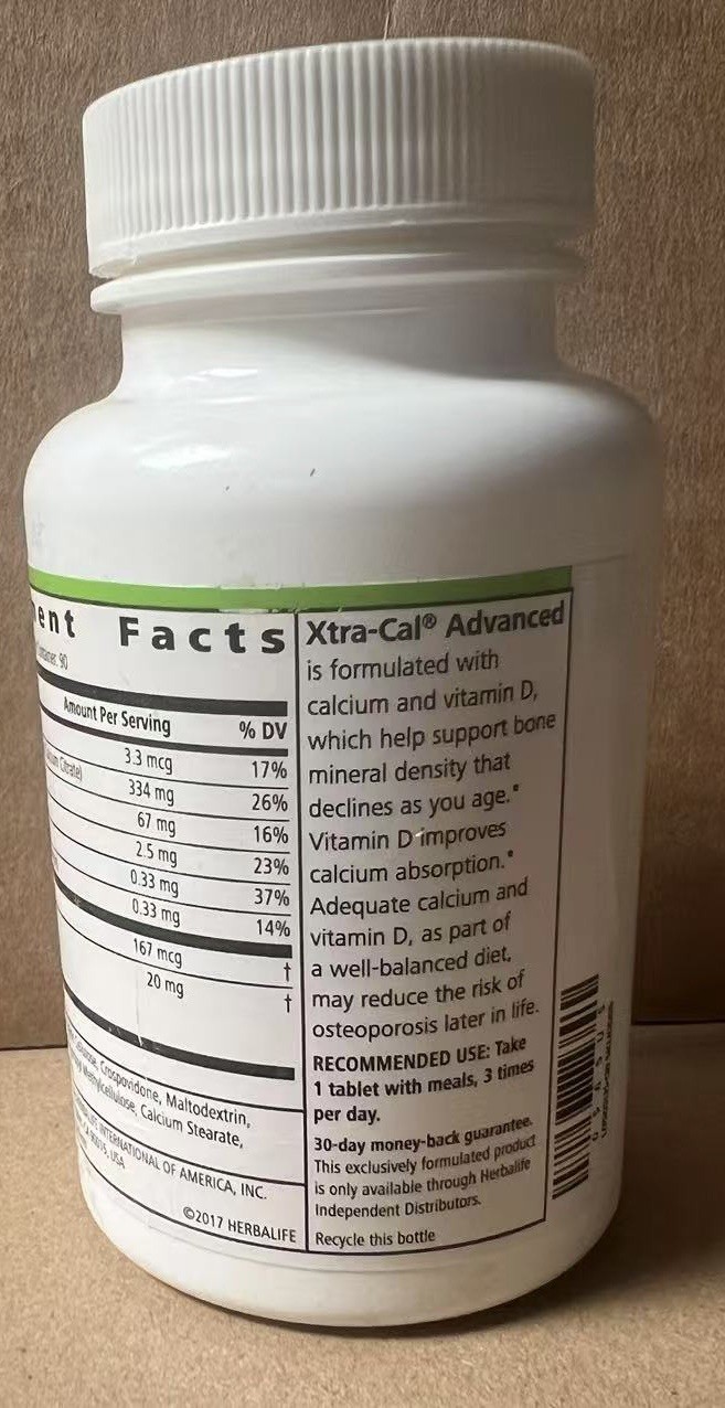 Herbalife Xtra Cal,With Calcium & Vitamin D,Supports Bone Density, Healthy Teeth