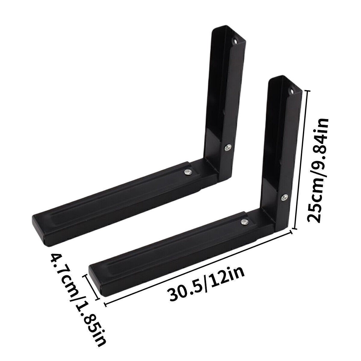 2x Adjustable Microwave Brackets Wall Mount Heavy Duty Shelf Carbon Steel Cradle