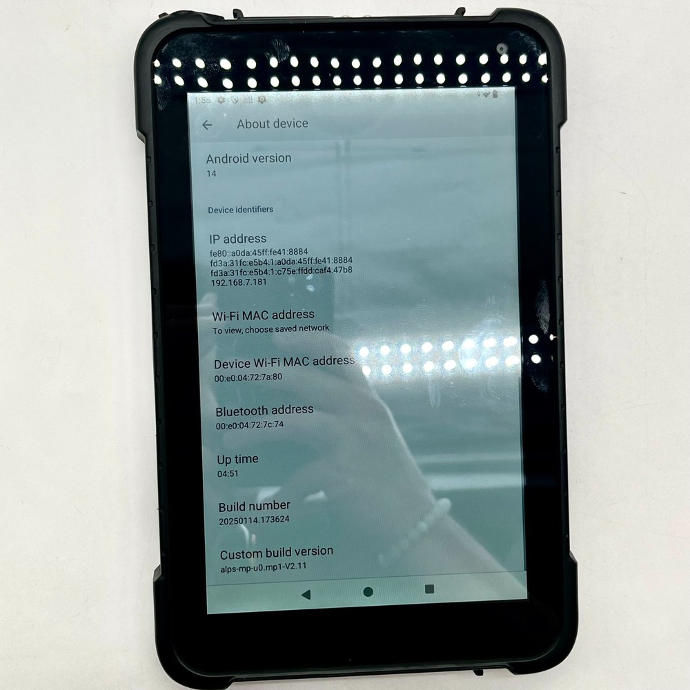 MUNBYN Rugged Android 14 Tablet Scanner Model IRT0 (128GB)