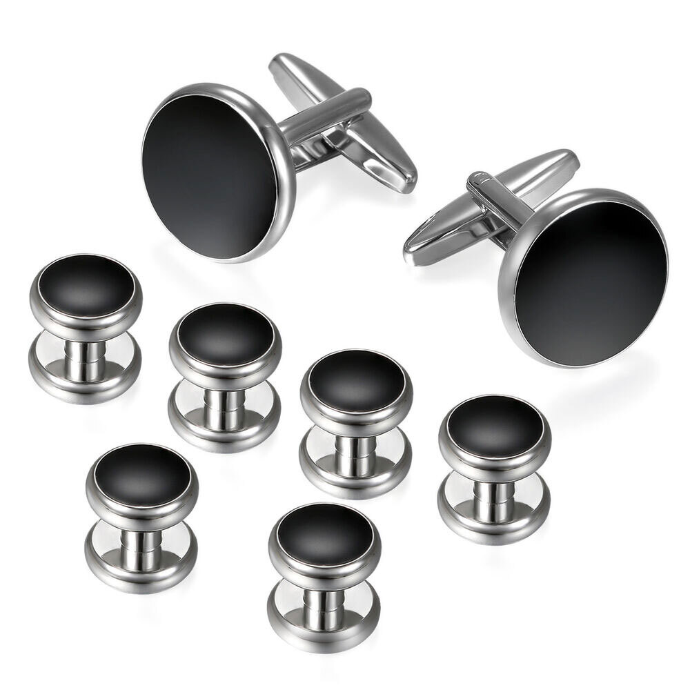 8Pc Mens Classical Shirt Tuxedo Cufflinks Wedding Party Buttons Cuff Links Studs