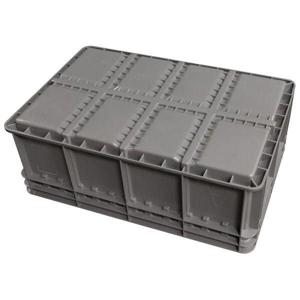 Akro-Mils 38358Gry Solid & Stackable Straight Wall Storage Container, 11.2 Gal,