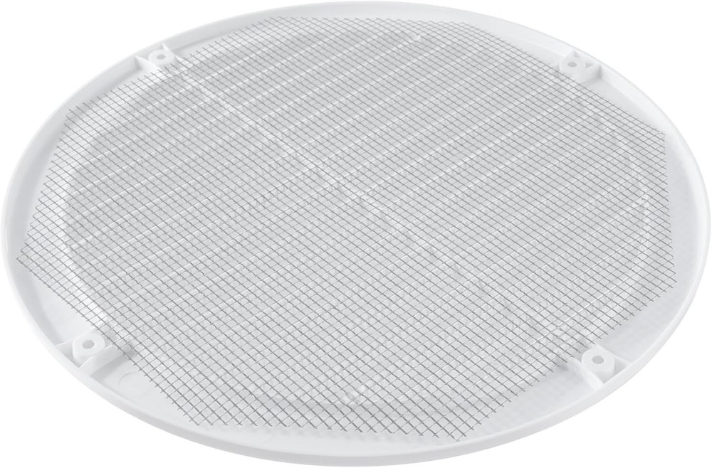 Ø8" Inch Opening Diameter / White Round Vent External Grille with Protective ...