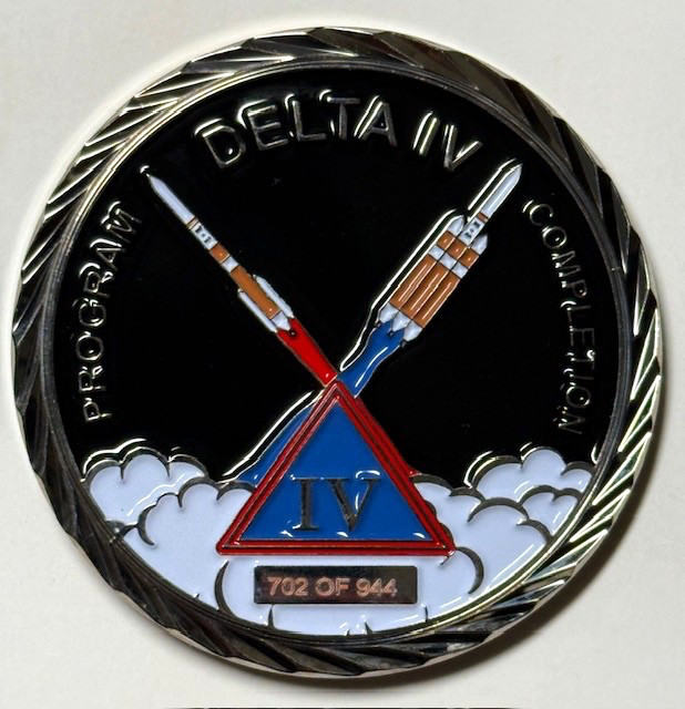 DELTA IV USAF ULA COMPLETION PROGRAM 2 INCH CHALLENGE COIN NUMBERED / 944