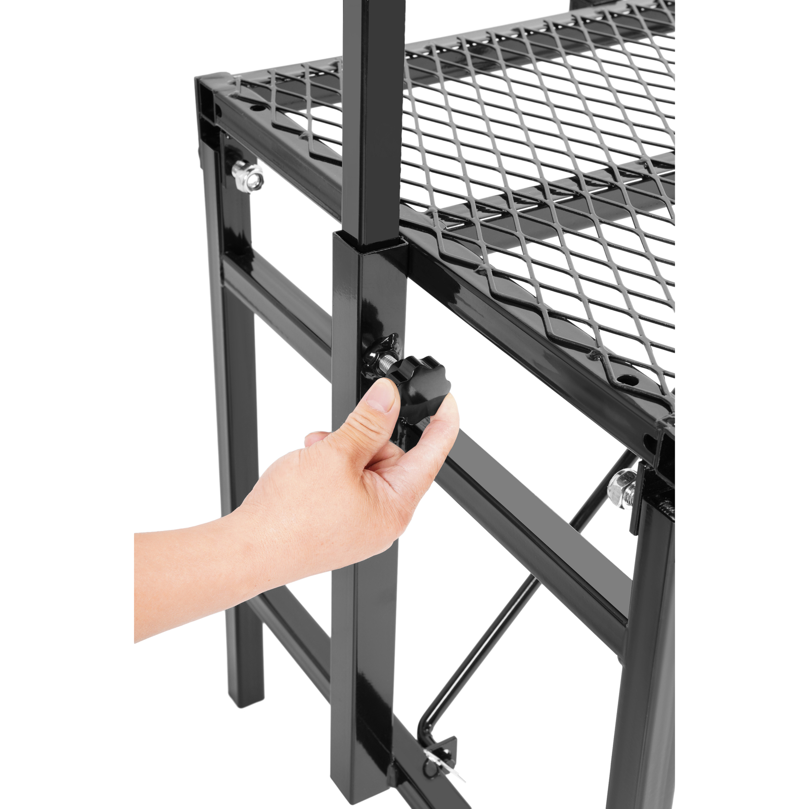 New Black Livestock Feeder Horned Milking Stand Adjustable For Goats & Sheep