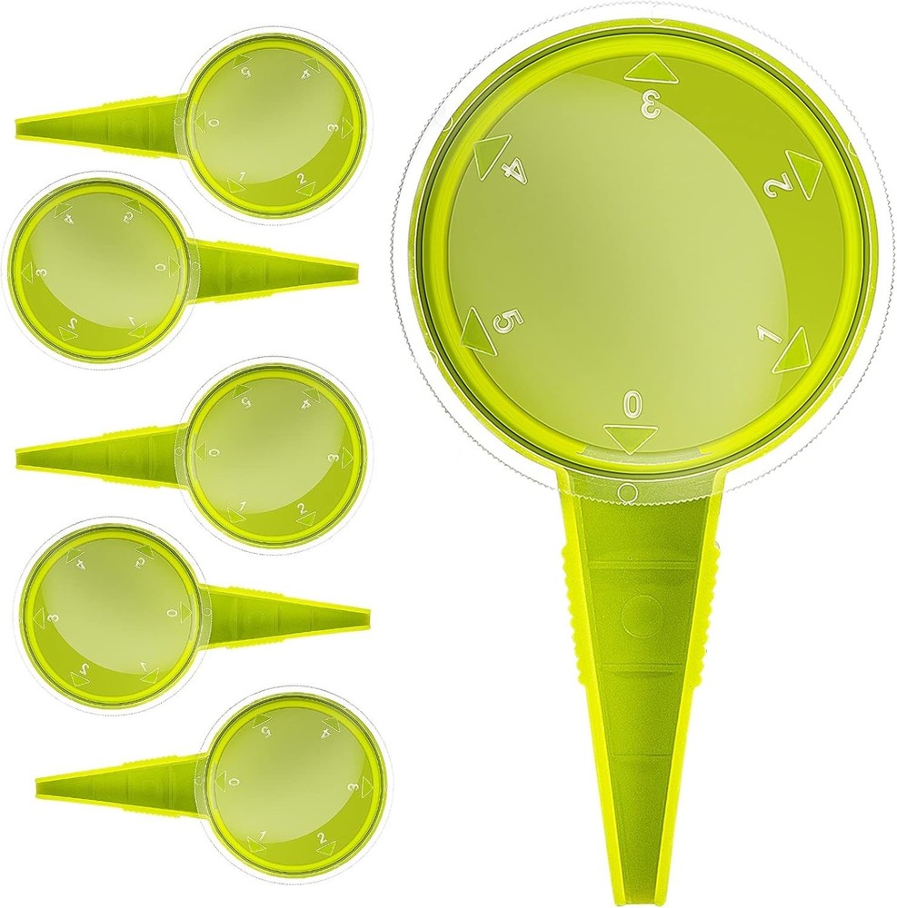 Durable 6-Pack Handheld Seed Dispenser Tool with 5 Dial Settings - Light Green