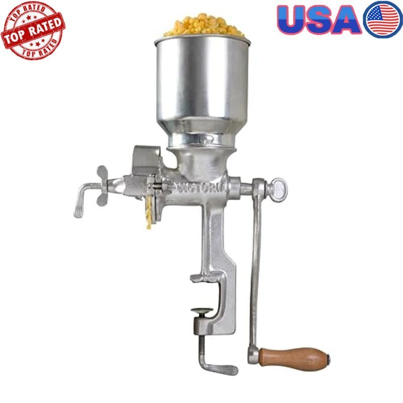 Manual Grain Grinder Cast Iron Construction Adjustable Coarseness  Kitchen Tool