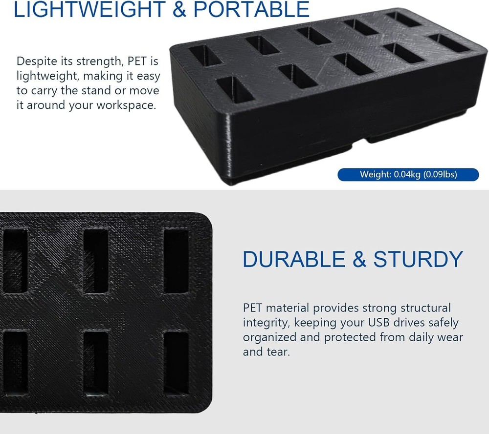 Efficient Compact USB Flash Drive Stand - 10 Slots for Easy Access and Storage