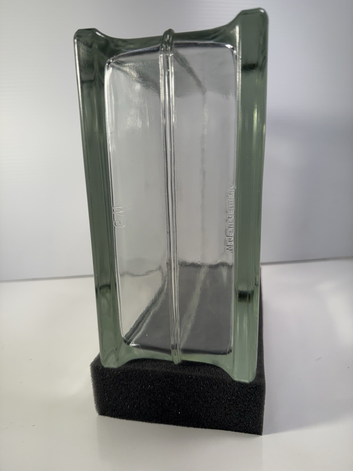 Vintage Glass Block 7.75 X7.75 X3.8 Very Thick and Heavy Made In Germany