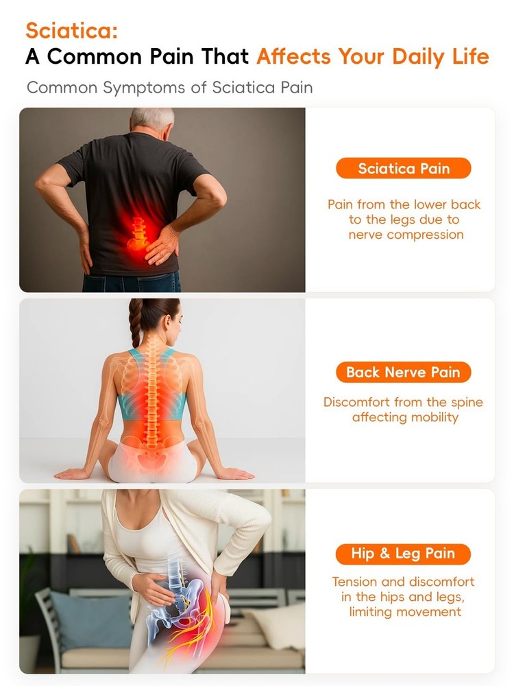 DiDEER Sciatica Pain Relief Devices, Deep Tissue Massager with Multi-Mode Tec...