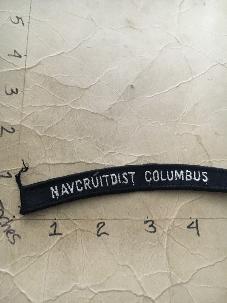 US NAVY SHOULDER STRIP TAB rocker Patch Navcruitdist Columbus