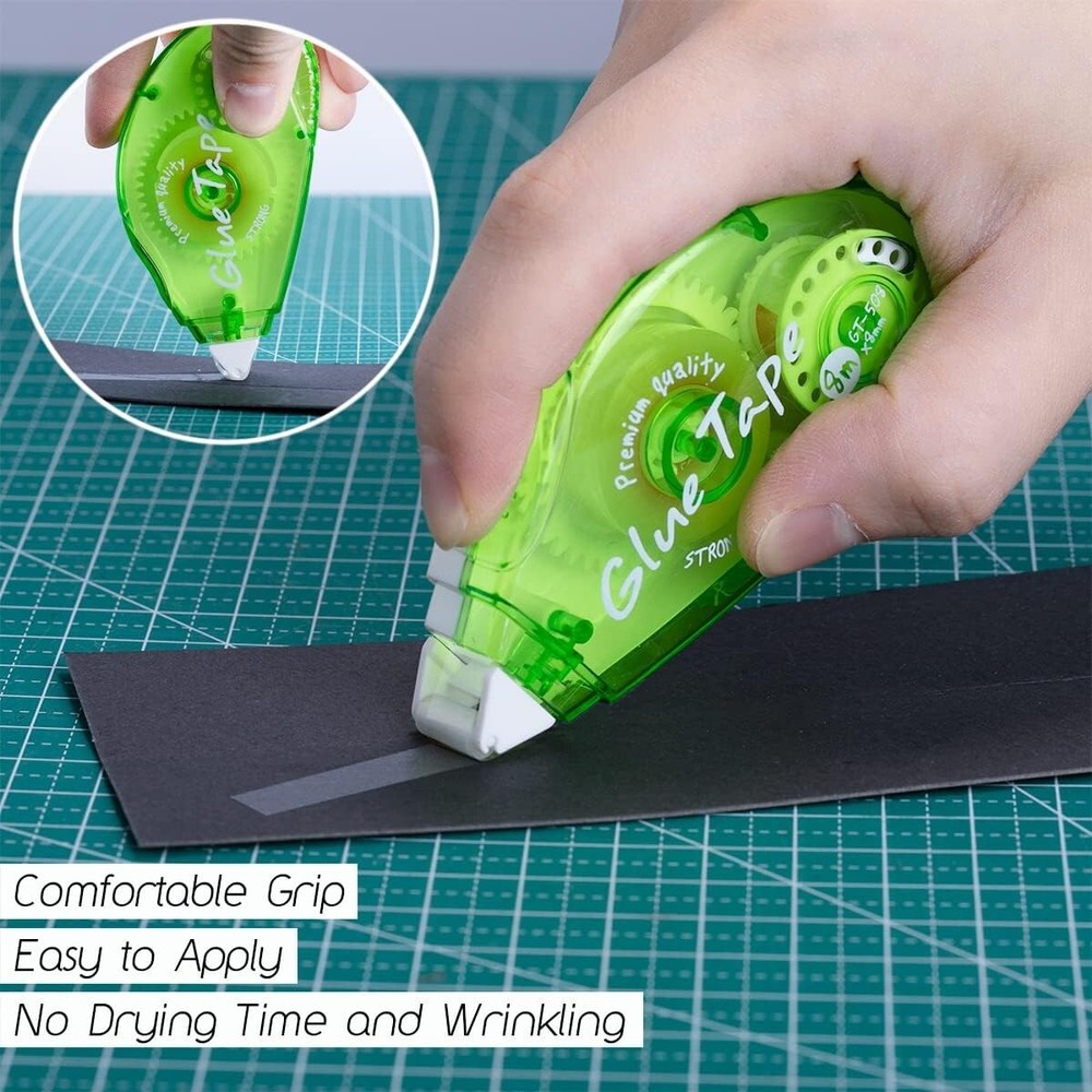 12 Pack Double Sided Tape Roller Scrapbooking Permanent Adhesive Runner Crafts