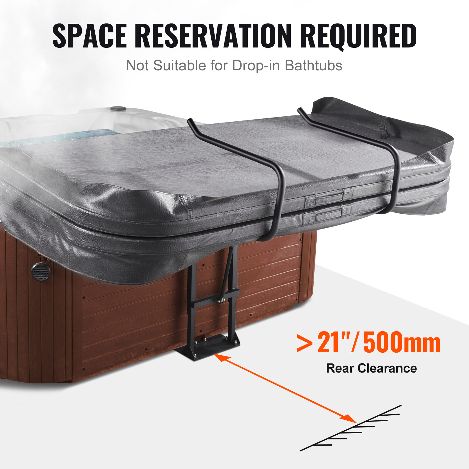 VEVOR Hot Tub Cover Lift Hydraulic 33.1-41.3in Height Adjustable for Hot Tub Spa