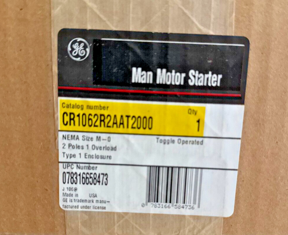GE CR1062R2AAT2000 MANUAL MOTOR STARTER ( SIZE M-0) 2 POLE