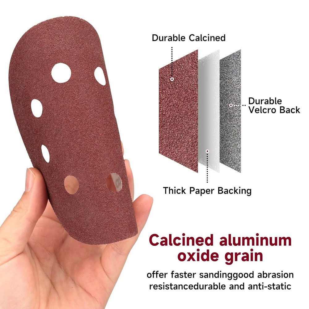 8-Hole 5" 400 Grit Sanding Discs - 100 Pack Hook & Loop for Clean Workspaces