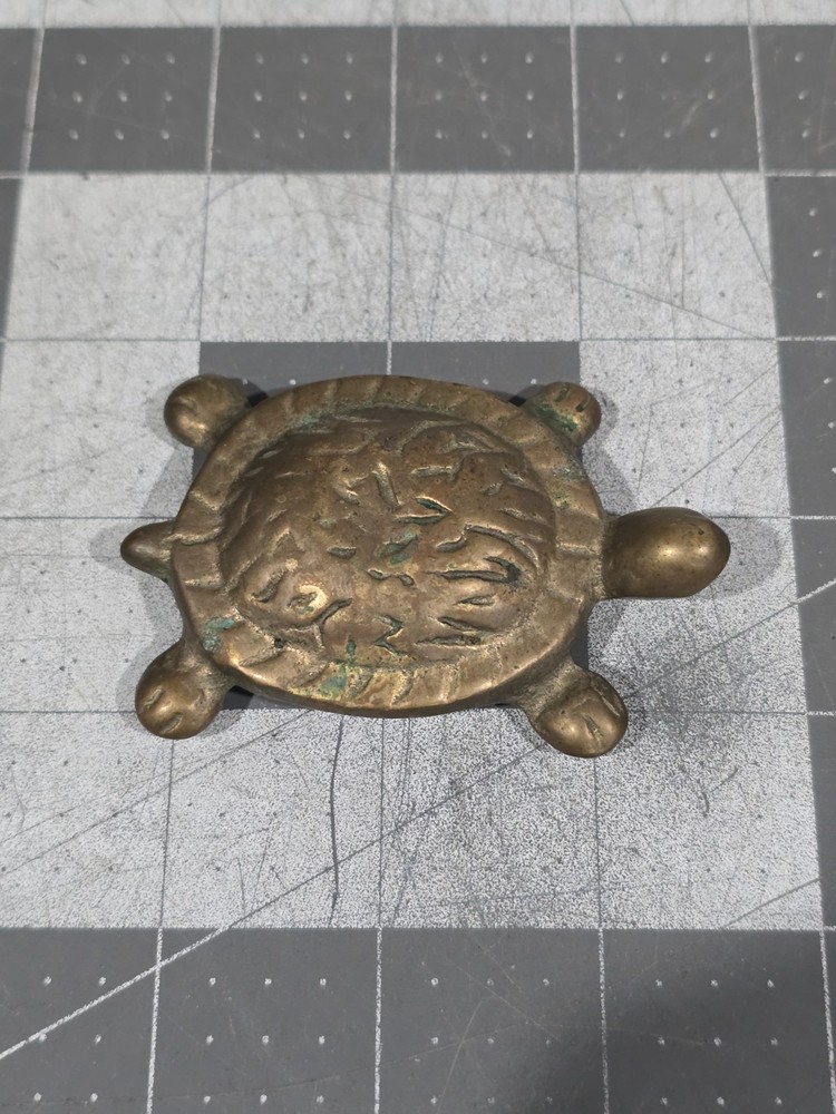 Brass Turtle Paperweight Shelf Sitter