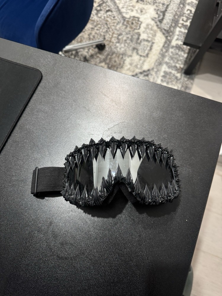 Black Spiked Ski Goggles Adjustable Strap