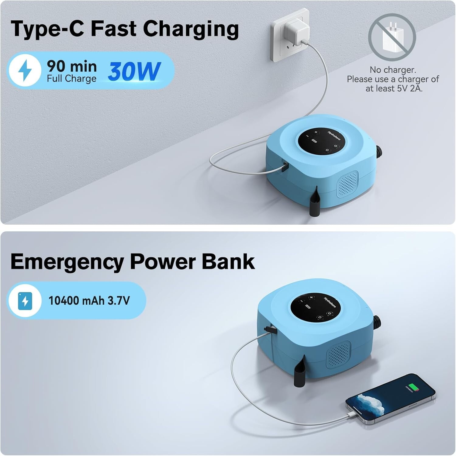 Hydrohero 20PSI Electric SUP Air Pump | Inflator for Paddle Board, boat, kayak