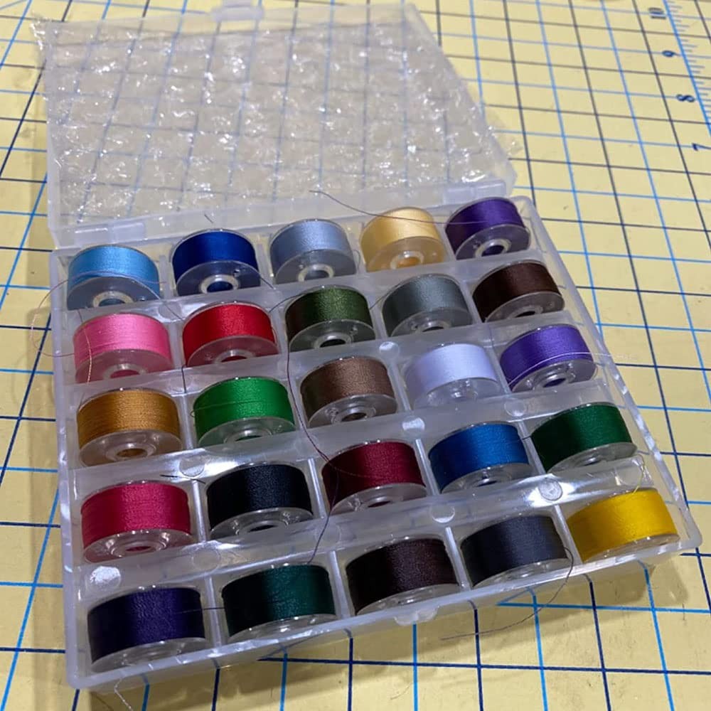 2 Pcs Transparent Bobbin ，Machine Bobbin Organizer Plastic Case with 50 Slots...