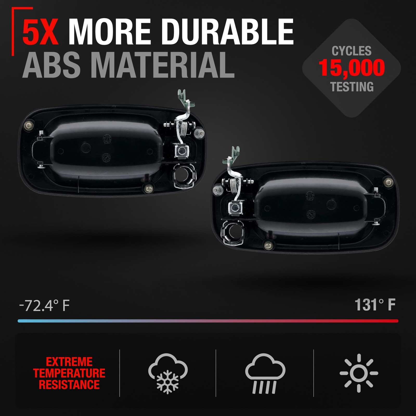 Exterior Door Handle, Left & Right for Chevrolet Avalanche Silverado; GMC Sierra