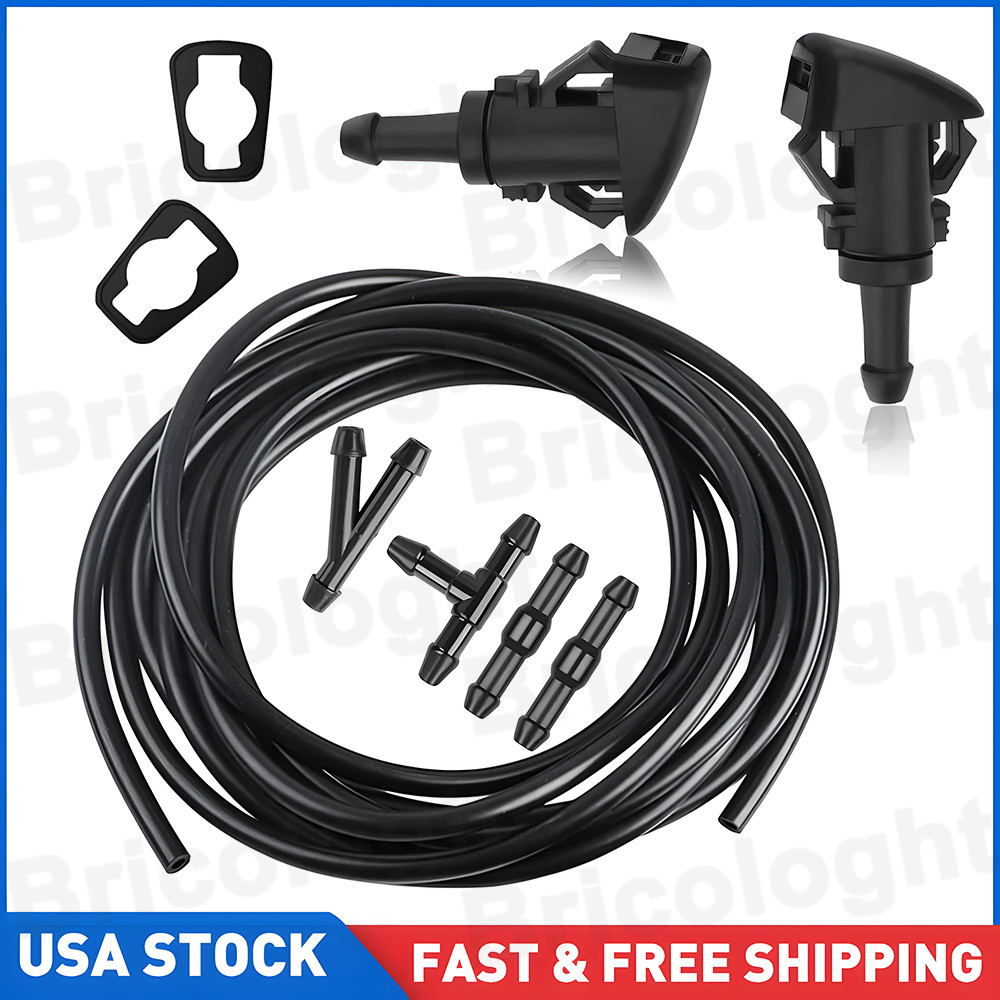 Universal Car Windshield Wiper Washer Squirter Nozzle Spray Jet Kit Fluid Hose Y