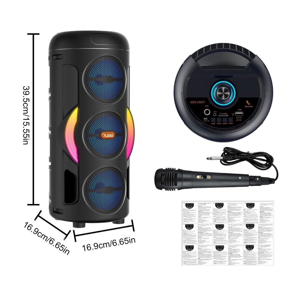 BT Party Bluetooth Speaker System Big Led Portable Stereo Tailgate Loud