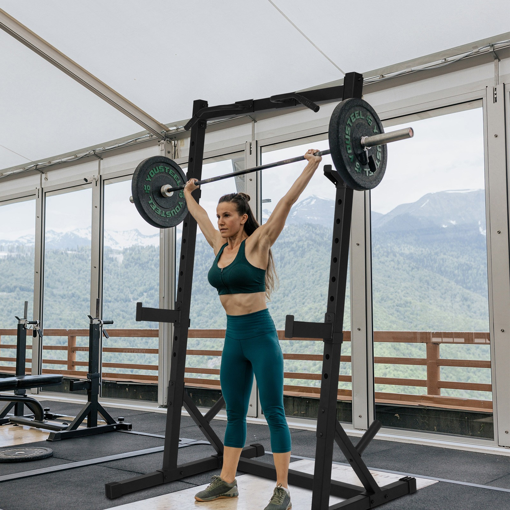 Adjustable Half-Frame Squat Rack Multifunctional Power Cage