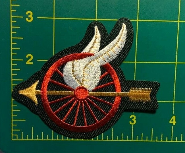 winged wheel patch arrow winged wheel patch motorcycle patch 3.5" two patches