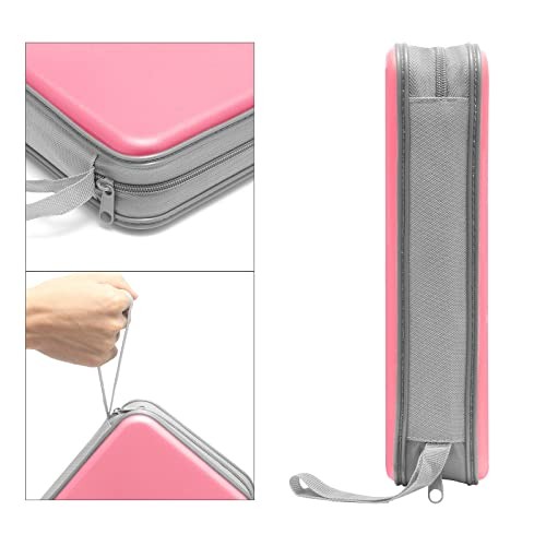 CD Case, DVD Case Holder 96 Capacity Hard Plastic CD DVD Disc Cases Light Pink