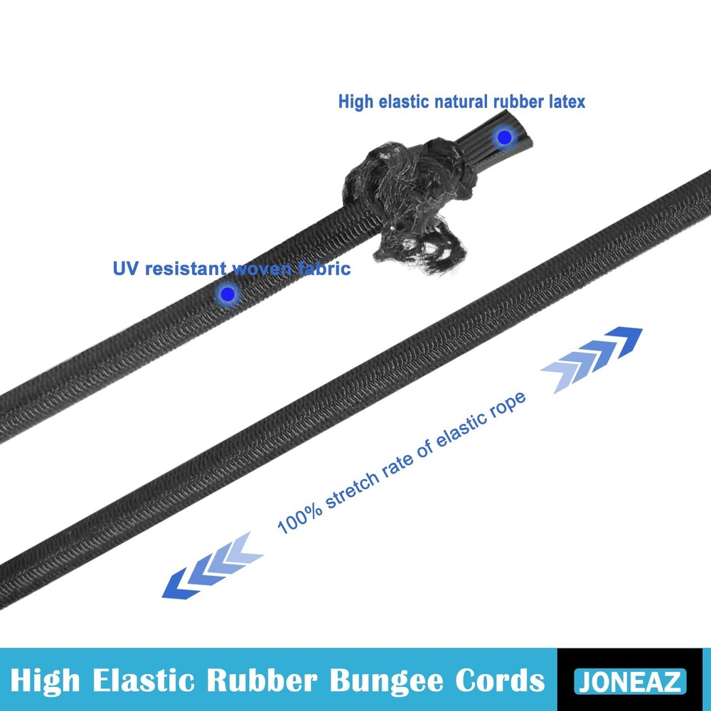 "18PCS Mini Bungee Cords with Hooks 2"", 4"", 6"", 9"" Assorted Small Cord Set"