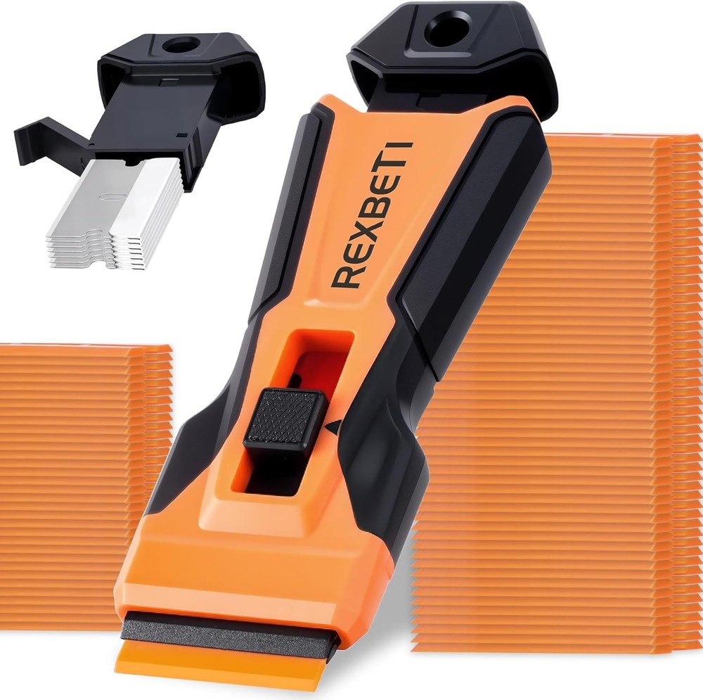 Razor Blade Scraper Tool, 1 Pack Razor Scraper with Extra 157Pcs Razor Blades