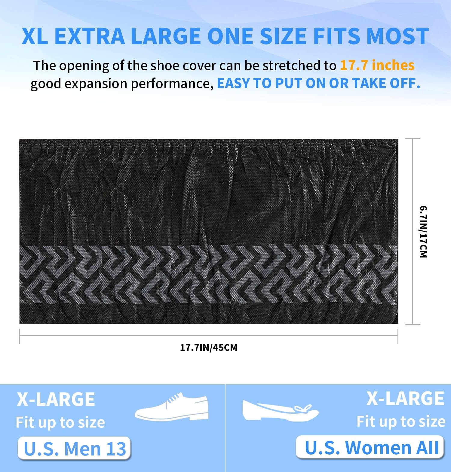 Shoe Covers Disposable Non Slip - 50 Pack (25 Pairs) X-Large Disposable Boot Cov