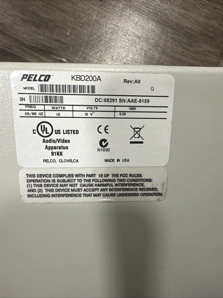 PELCO KBD200A PTZ Camera Keyboard Great Condition ￼