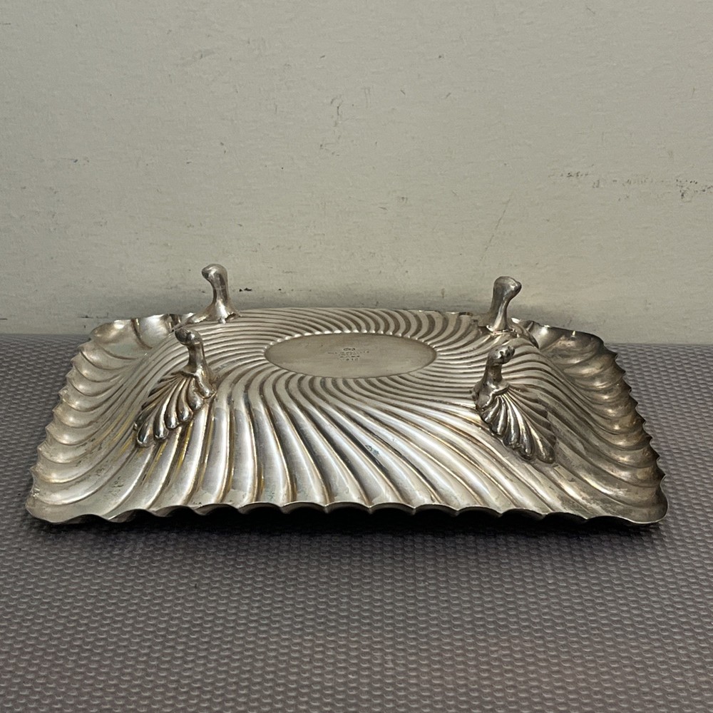 Vintage WILLIAM ADAMS Silver Plate Rectangular Footed Serving Dish 11”x 8.5”