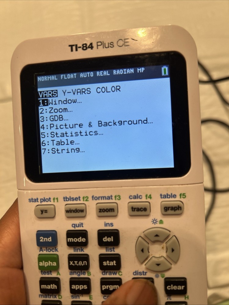 Texas Instruments TI-84 Plus CE White Graphing Calculator Tested W Case Cable
