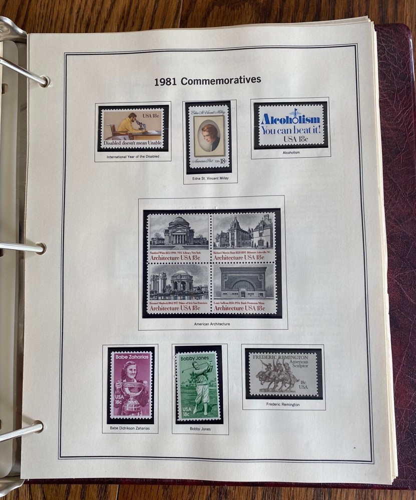 1893 - 1989 HERITAGE COLLECTION US COMMEMORATIVE STAMPS BINDER- WITH SOME STAMPS