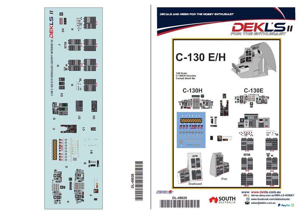 1/48 C130E/H Interior decals DEK L's II